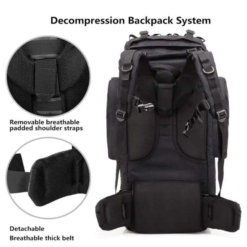 75L Hiking Tactical Backpack Large Survival Hunting Waterproof Backpack M... B by g8buynz