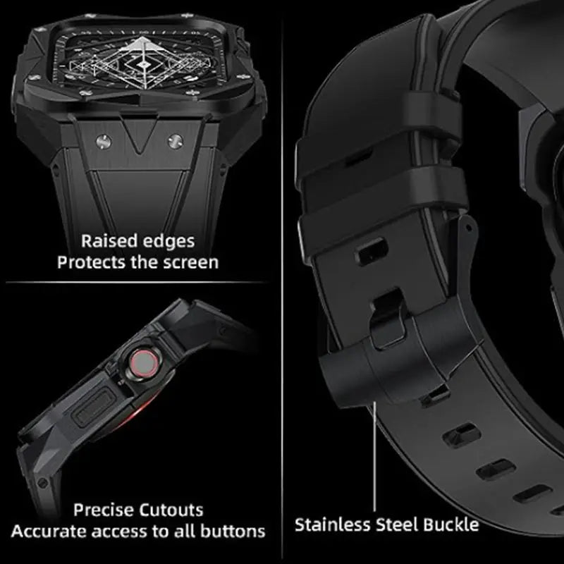 g8buynz g8buynz Stainless Case Band Compatible with Apple Watch Black Stainless Case Band Compatible with Apple Watch Black