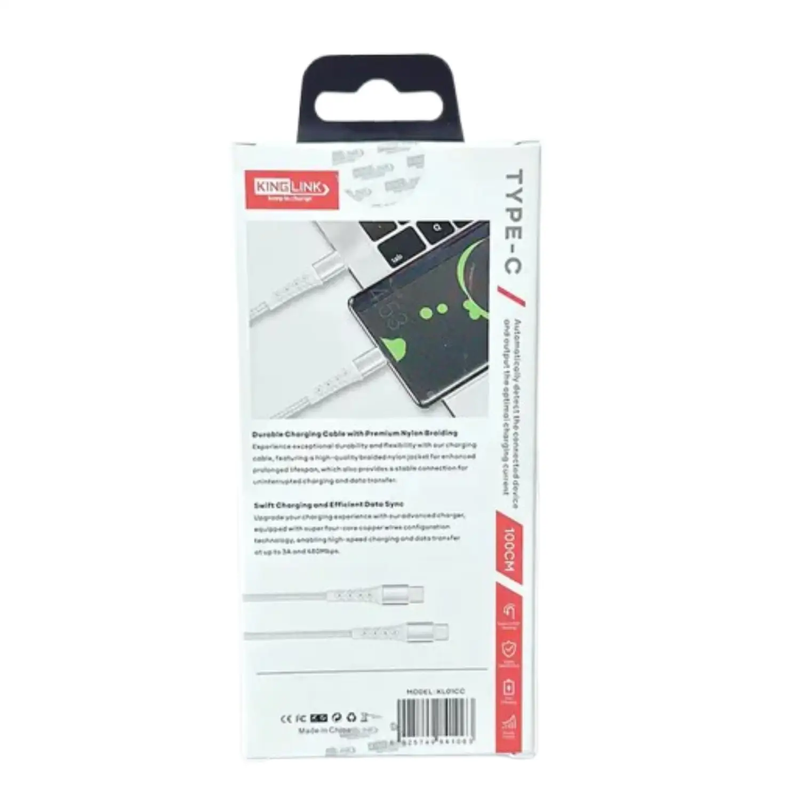Kinglink 1m 60W Type-C to C Cable KL01CC by 9eight5