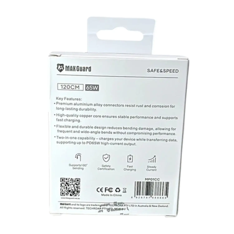Maxguard 1.2m 65W Type-C to C Cable MP01CC by 9eight5