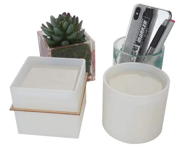 DIY Plant Pot mould, Cube and Cylinder Resin Planter moulds, Square Silicone moulds, DIY Flower Pot moulds, Pen Holder moulds by Resin Art NZ