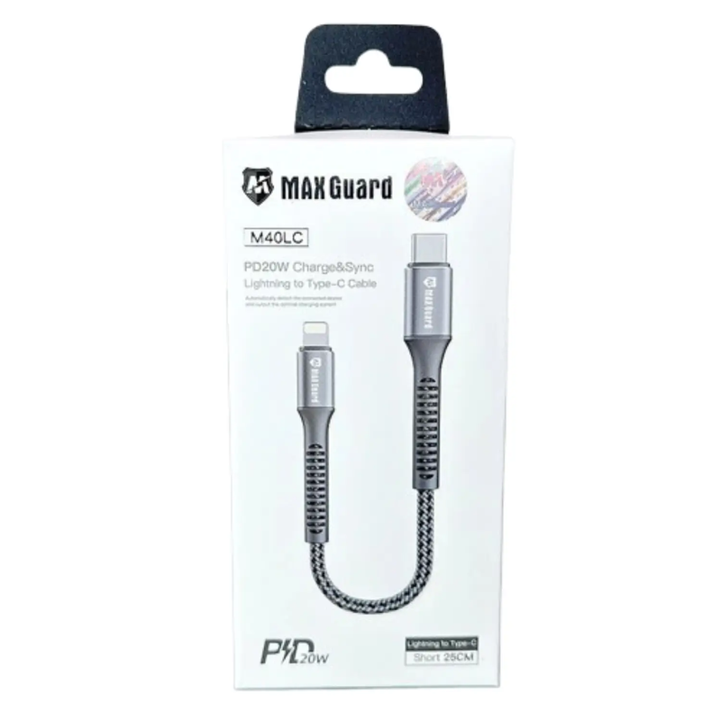Maxguard 25cm 20W Type-C to Lightning cable M40LC by 9eight5
