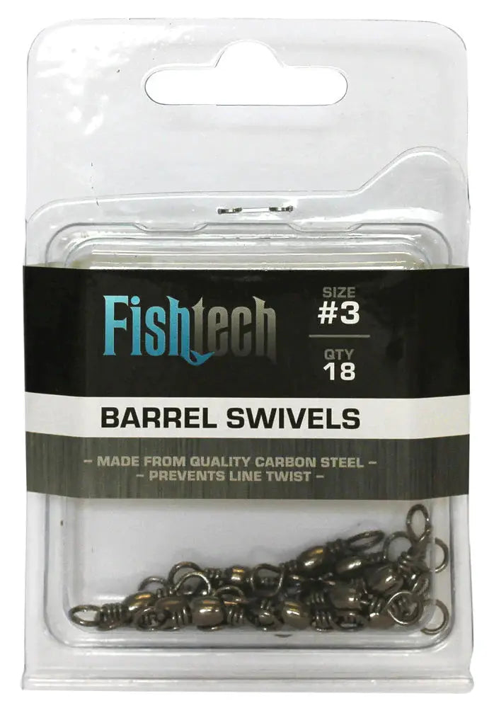 Fishtech Barrel swivels #3 (18 per pack) by NZ Diver
