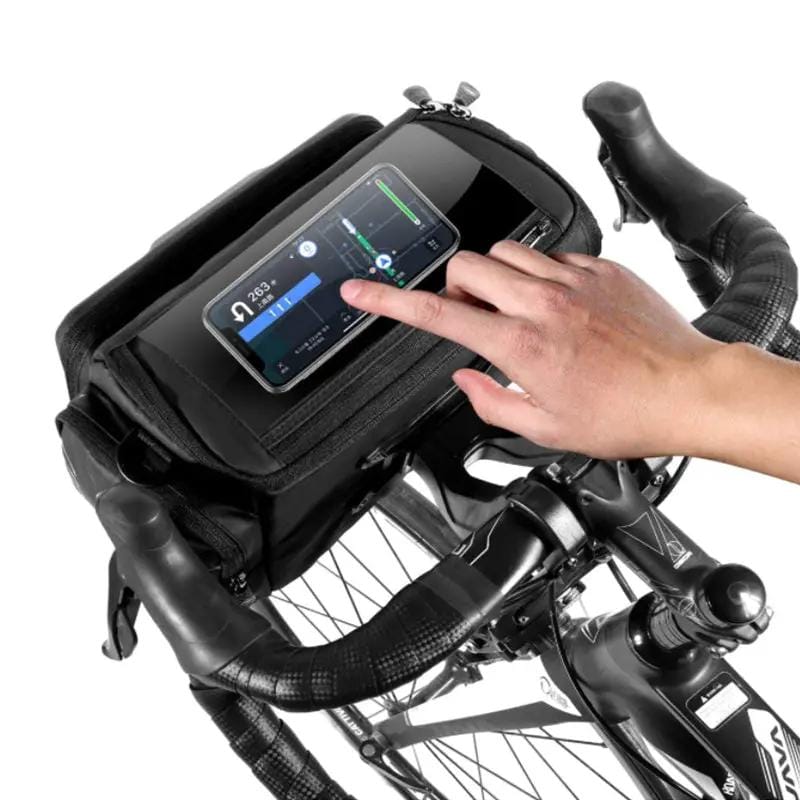 g8buynz g8buynz 4L Rainproof Bike Handlebar Storage Bag with Touch Screen Strap Use for MTB 4L Rainproof Bike Handlebar Storage Bag with Touch Screen Strap Use for MTB
