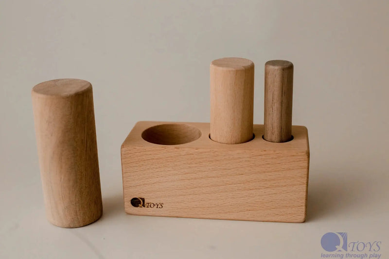 Wooden Pole Puzzle - QToys | Wooden Toy NZ by Curious Moonbeam