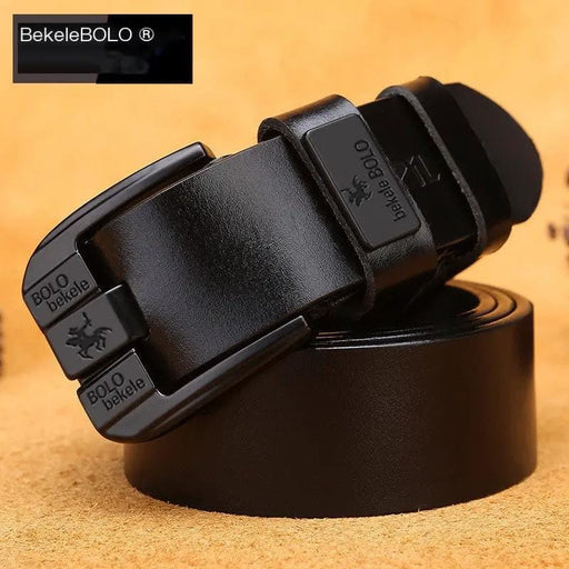 Mead's Supply & Equipment Outfitters limited Belts BekeleBOLO Genuine Cowhide Leather Belt — Split-Bar Alloy Buckle | Men's Martin Leather Belt - 2020 New Men's Genuine Leather | NZ