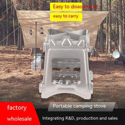 Mead's Supply & Equipment Outfitters limited Camp Cookware & Stoves Portable Stainless Steel Folding Camping Stove & BBQ Grill — Compact Outdoor Cooking for 1-2 People Portable Stainless Steel Folding Camping Stove & BBQ Grill — Compact Outdoor Cooking for 1-2 People