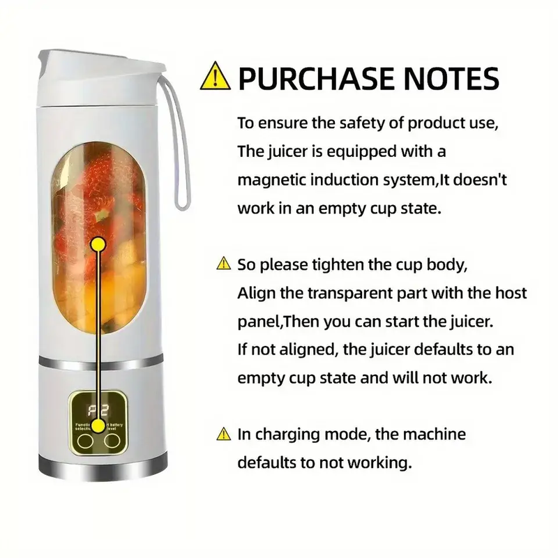 Portable Mini Blender USB Rechargeable Juicer Cup Smoothies Mixer Fruit Machine by salelink.co.nz