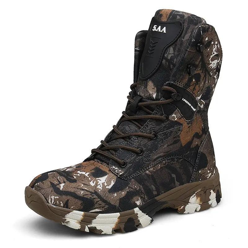 High-Top Camouflage Waterproof Combat Boots – Men's Tactical Outdoor Boots by Mead's Supply & Equipment Outfitters limited