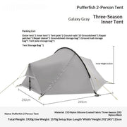 Mead's Supply & Equipment Outfitters limited Pufferfish 2-Person Ultralight Three-Season Tent 15D Nylon Pufferfish 2 Person Tent Ultralight Three Season