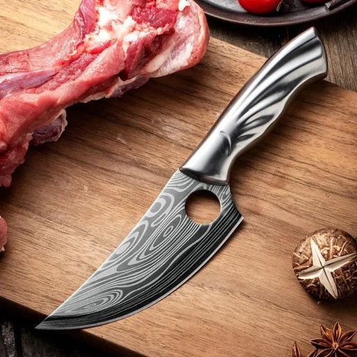 Damascus Stainless Steel Bone Knife For Kitchen Bone cutting knife and cover by China Dropship