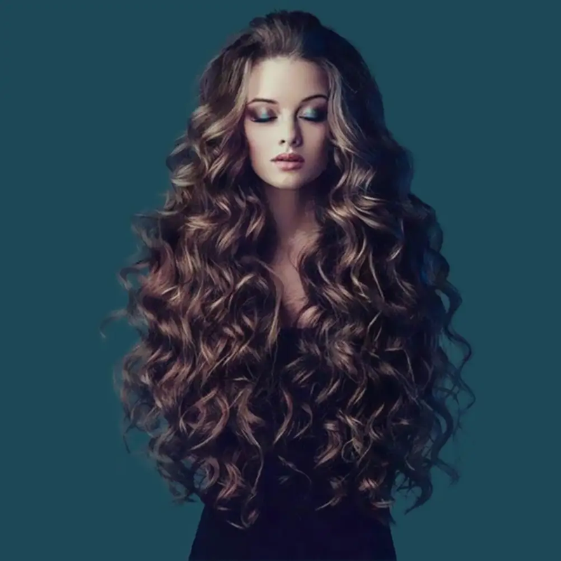 Brown Ombre Long Wave Wigs Natural Look Curly Hair by dealonline.co.nz