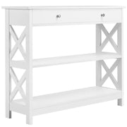 Wooden Console Table with 1 Drawer and 2 Open Shelves Versatile Entryway Table by Yaheetech