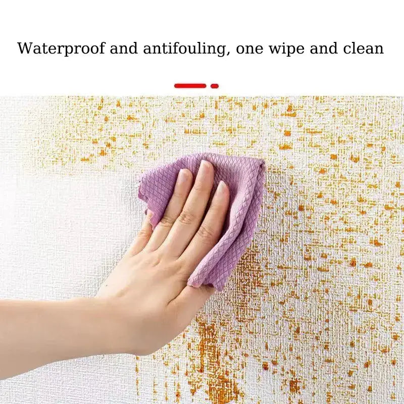 3D Linen Waterproof Self-Adhesive Wall Paper (5 colours available) by Habicare