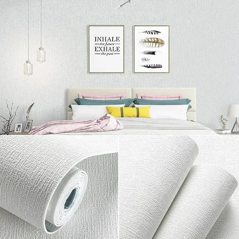 3D Linen Waterproof Self-Adhesive Wall Paper (5 colours available) by Habicare