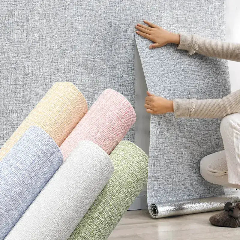 3D Linen Waterproof Self-Adhesive Wall Paper (5 colours available) by Habicare