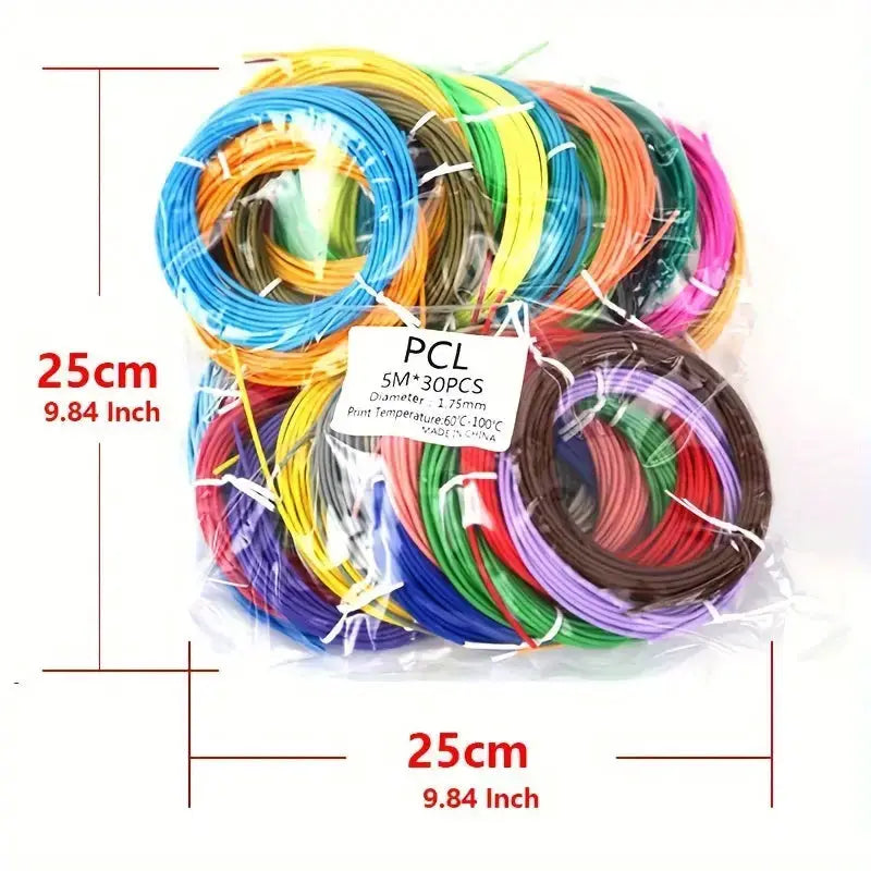 3D Pen Filament PCL/PLA 1.75mm (Multi-Colour Options) by Habicare
