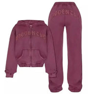 Mead's Supply & Equipment Outfitters limited Women's Tracksuit Sets Women's Cropped Zip Hoodie & Loose Trousers Set Women's Cropped Zip Hoodie & Loose Trousers Set