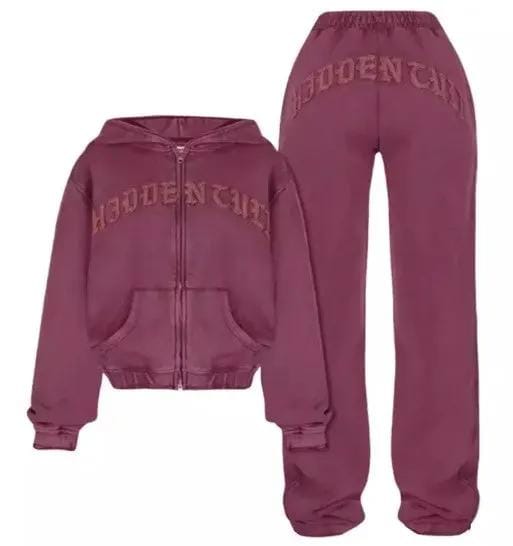 Mead's Supply & Equipment Outfitters limited Women's Tracksuit Sets Women's Cropped Zip Hoodie & Loose Trousers Set Women's Cropped Zip Hoodie & Loose Trousers Set