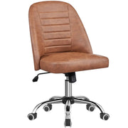 Faux Leather Mid Back Home Office Desk Chair by Yaheetech