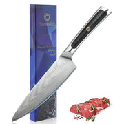 6.5 Inch Kitchen Cutlery Japanese Knife Damascus Steel Meat Cleaver - 6.5Inch by China Dropship