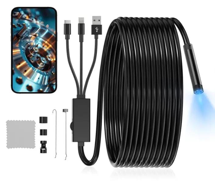 g8buynz 5.5mm 3 in 1 Endoscope Camera with Light for iPhone, Ipad, Android and Windows 5.5mm 3 in 1 Endoscope Camera with Light for iPhone, Ipad, Android and Windows