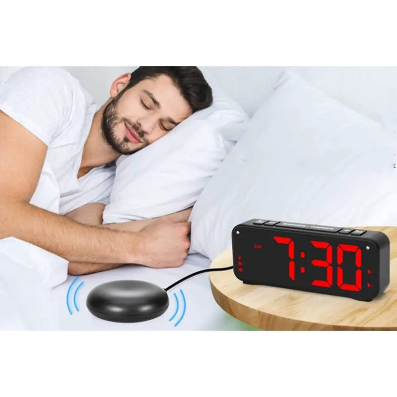 Vibrating 3 in 1 Alarm Clock with Mini Bedshaker by Deafquip