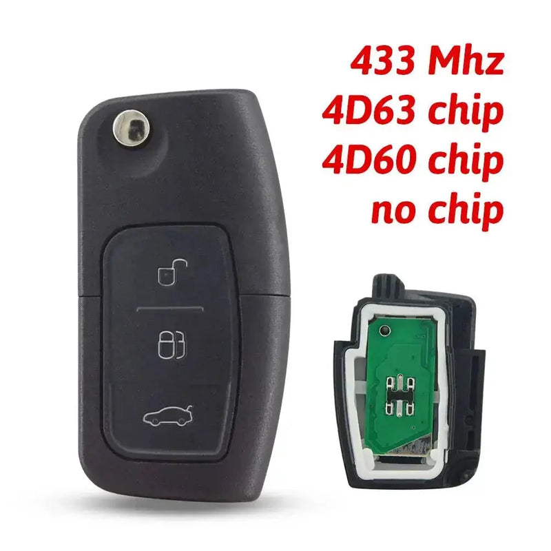 Habicare Ford Focus 3 Button Flip Remote Key 433MHz HU101 4D63 4D60 Chip Ford Focus 3 Button Flip Remote Key 433MHz HU101