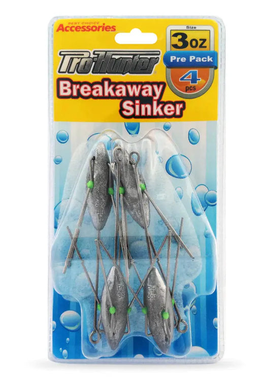 Breakaway Sinkers 3 oz ( pack of 4 ) Pro Hunter by NZ Diver