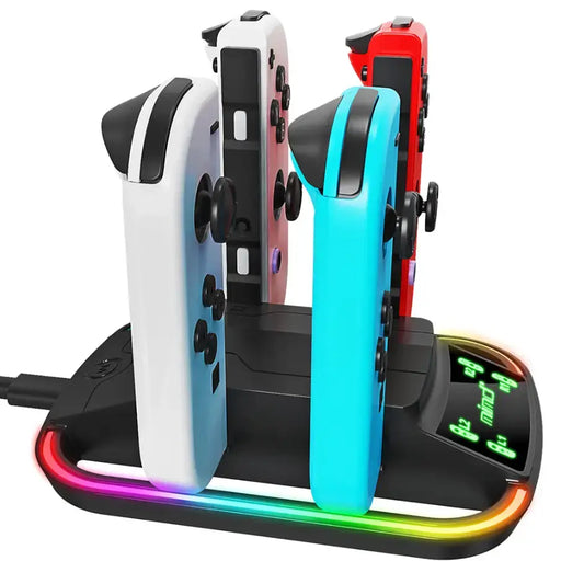 techplus 4-in-1 RGB Charging Dock | Joy-Con Controller Charging Stand for Nintendo Switch Classic 4-in-1 Fast Charger RGB LED Charging | Action Outdoors NZ