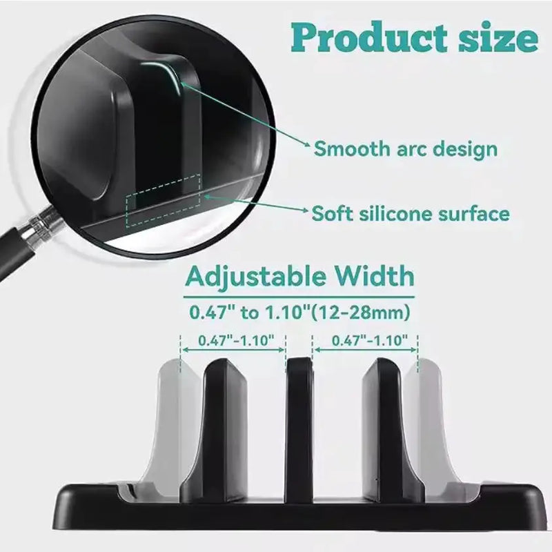 techplus 4-in-1 Vertical Laptop Stand | Multi-Device Desktop Holder for Laptops, Tablets & Notebooks 4-in-1 Vertical Laptop Stand | Multi-Device Desktop Holder for Laptops, Tablets & Notebooks