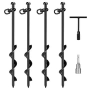 Screw-In Ground Anchors with Swing Adapter & Cross Handle (Pack of 4) by Habicare