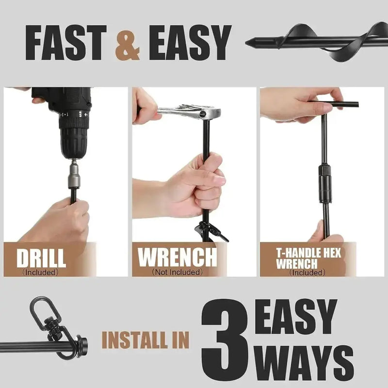 Screw-In Ground Anchors with Swing Adapter & Cross Handle (Pack of 4) by Habicare
