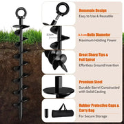 Heavy-Duty Spiral Ground Anchors (pack of 4) by Habicare