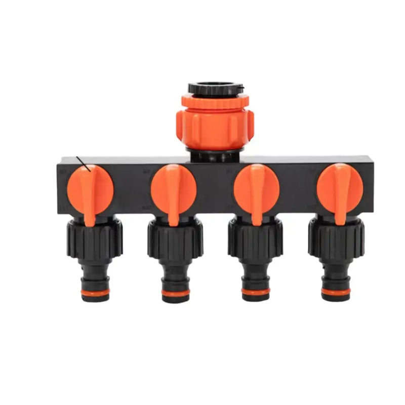 4-Way Garden Water Splitter with European Standard Threads by Habicare
