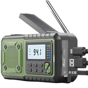 4000mAh Emergency Solar Radio with Hand Crank, Flashlight & Phone Charger by Habicare
