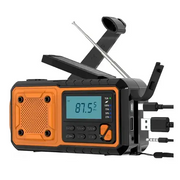 4000mAh Emergency Solar Radio with Hand Crank, Flashlight & Phone Charger by Habicare