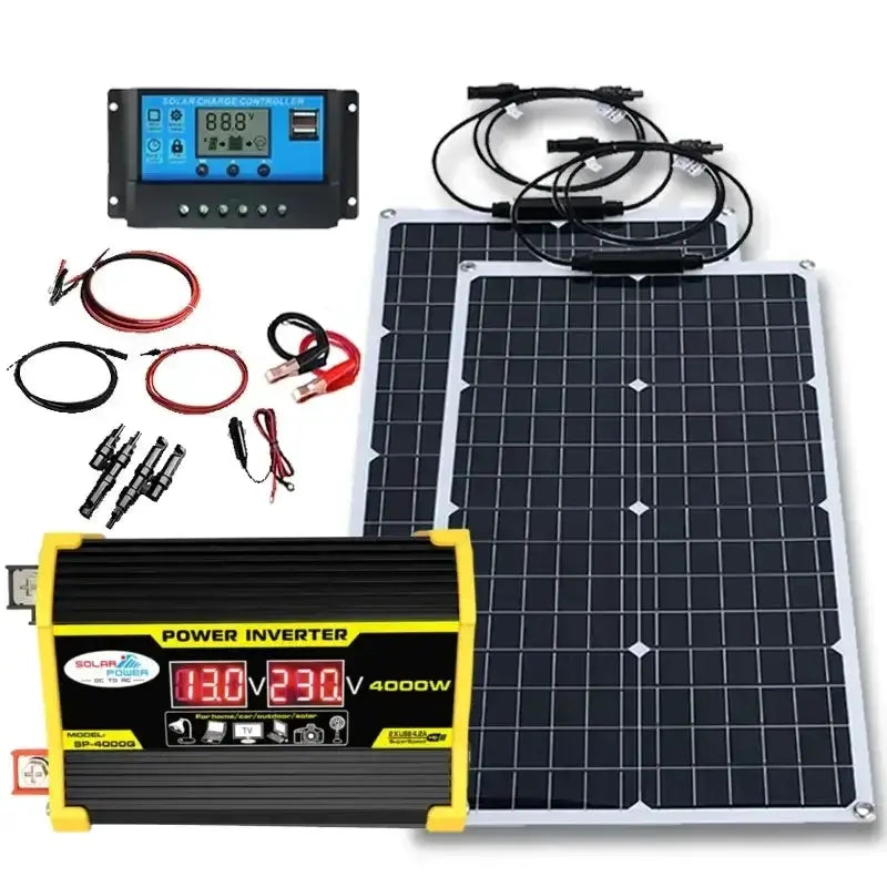 200W Solar Panel & Inverter Kit 12V–220V by Habicare