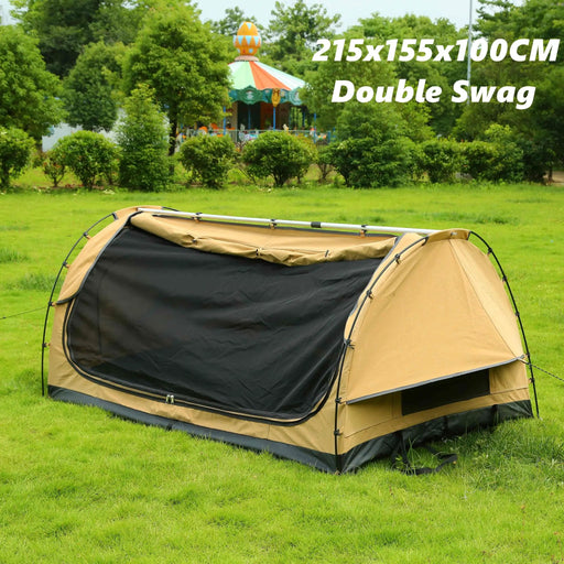 Double Swag Camping Tent with Mattress by salelink.co.nz