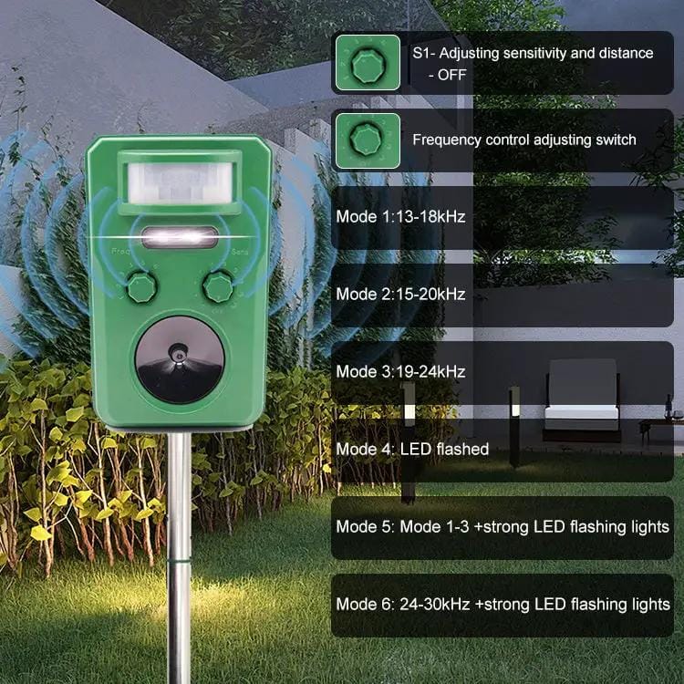 NZ Diver Solar Ultrasonic Bird Deterrent Repeller Motion Activated For Garden Solar Ultrasonic Bird Deterrent Repeller For Garden