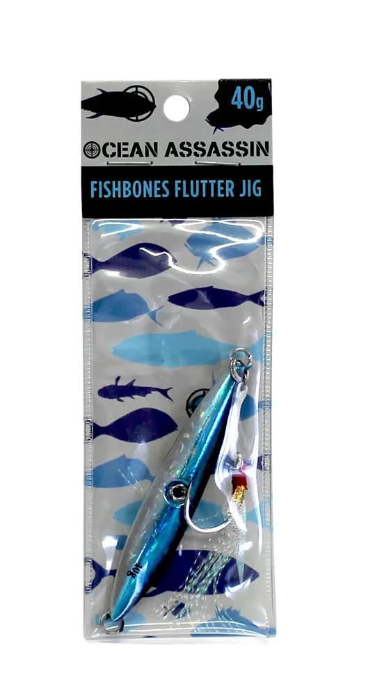 Ocean Assassin Fishbones Flutter Jig - Blue by NZ Diver