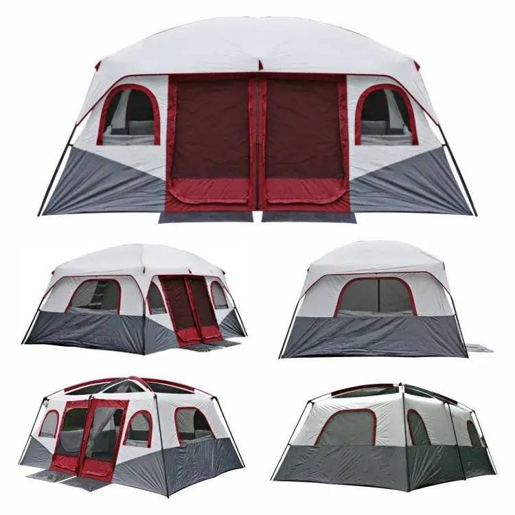 Camping Tent 420x305x210cm - Blue/Grey/White by salelink.co.nz