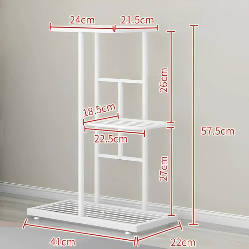 3 Layer Flower Stand Plant Shelf - White by salelink.co.nz