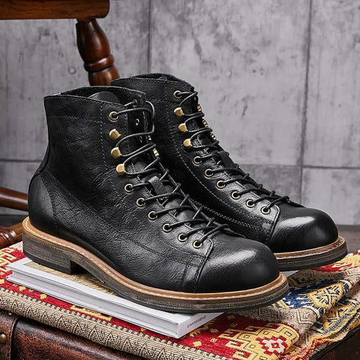 Men's Vintage Leather High Top Martin Boots for Summer by Mead's Supply & Equipment Outfitters limited