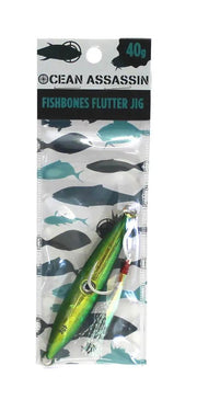 Ocean Assassin Fishbones Flutter Jig - Green by NZ Diver