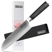 Qulajoy 7 Inch Santoku Knife- Ultra Sharp Japanese 67 Layers Damascus VG-10 Steel Core - Professional Hammered Chef Knife - Ergonomic G10 Handle With Sheath - Chef by China Dropship