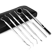6PCS Dental Hygiene Tools Teeth Cleaning Kits Mirror Scraper Pick Scaler Tweezer by salelink.co.nz