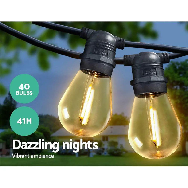 SportZone.co.nz Occasions > Christmas > Outdoor Decorations & Lights 41m LED Festoon String Lights Christmas Decorations Wedding Party Outdoor Garden 41m LED Festoon String Lights Christmas Decorations Wedding Party Outdoor Garden