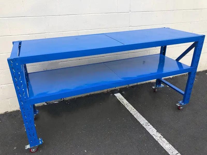 Blue Movable WorkBench / 4 Wheels / 101x200x60CM by dealonline.co.nz