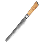 Damascus Steel Olive Wood Chefs Knife 132H Bread Knife by China Dropship
